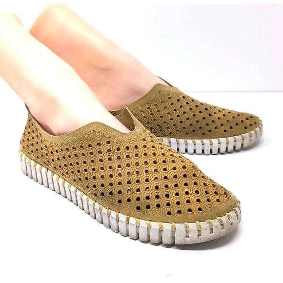 Ilse Jacobsen Tulip Shoe Womens 40 EU 9.5 US Citronella Mustard Yellow READ - Picture 1 of 15